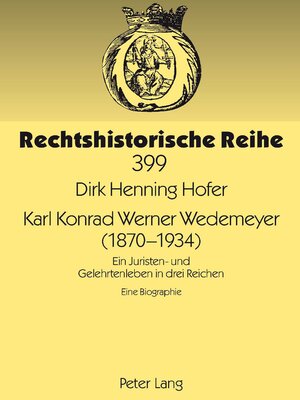 cover image of Karl Konrad Werner Wedemeyer (1870-1934)